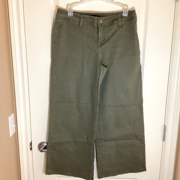 1822 Denim Women's Straight Wide Straight Leg Pants Size 8 Pockets Stretchy - Picture 1 of 10